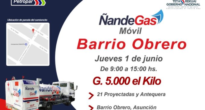 Ñande Gas Móvil estará este jueves en Barrio Obrero