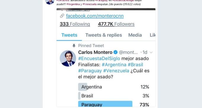 Paraguay ganó por goleada las encuestas de Carlos Montero