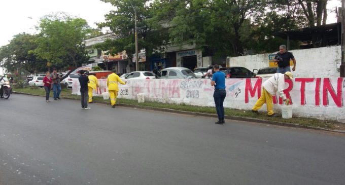 Borran propagandas electorales pintadas fuera de periodo