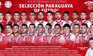 Selección Paraguaya de Fútbol, lista de seleccionados