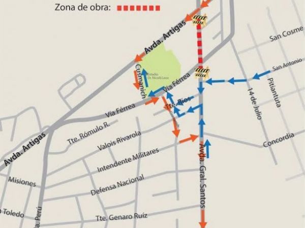 Bloquean avenida General Santos por obras de saneamiento