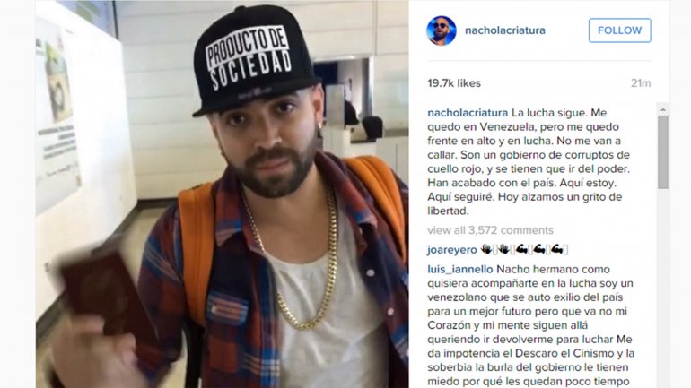 El régimen chavista le bloqueó el pasaporte a un cantante del dúo “Chino y Nacho”