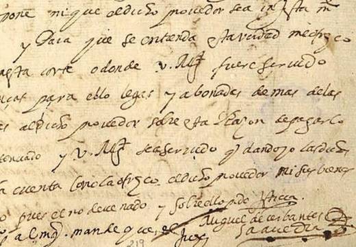 Los únicos autógrafos de Cervantes llegarán en marzo a Madrid