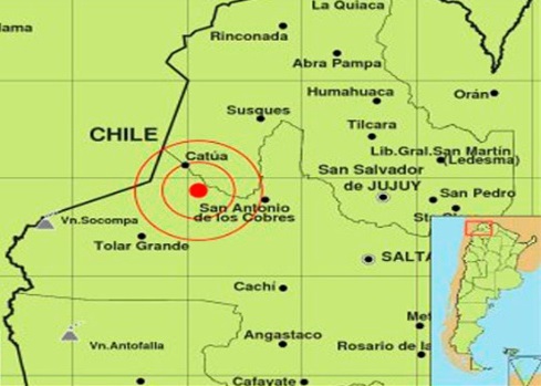 Sismo de 4.9 grados sacudió el norte de Argentina