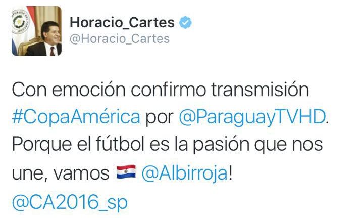 Unicanal y Paraguay TV transmitirán la Copa América Centenario