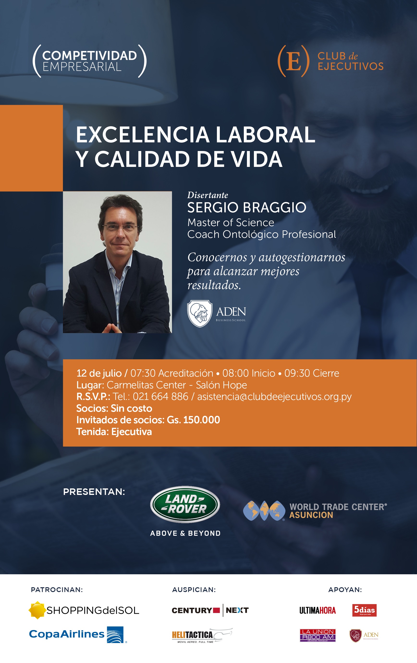 Club de ejecutivos invita a conferencia de “Excelencia laboral y calidad de vida”