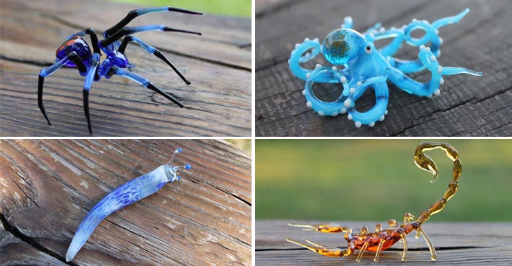 Impresionantes animales hechos de vidrio soplado