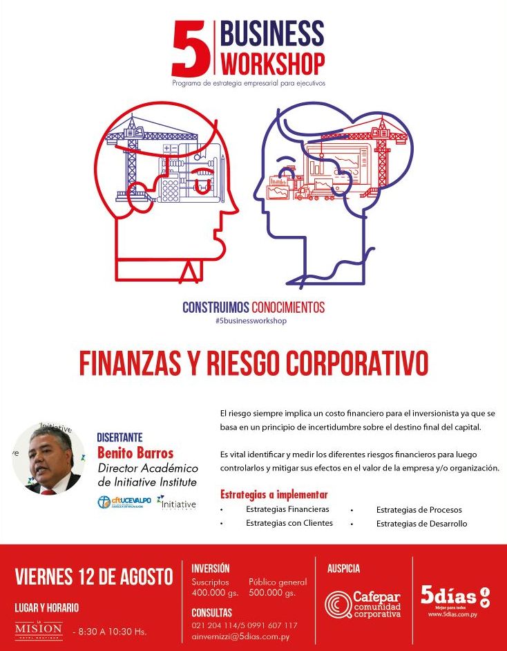 Workshop “Finanzas y riesgo corporativo” será este viernes