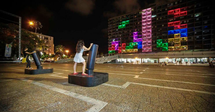 Un Tetris gigante sorprende al público en Israel