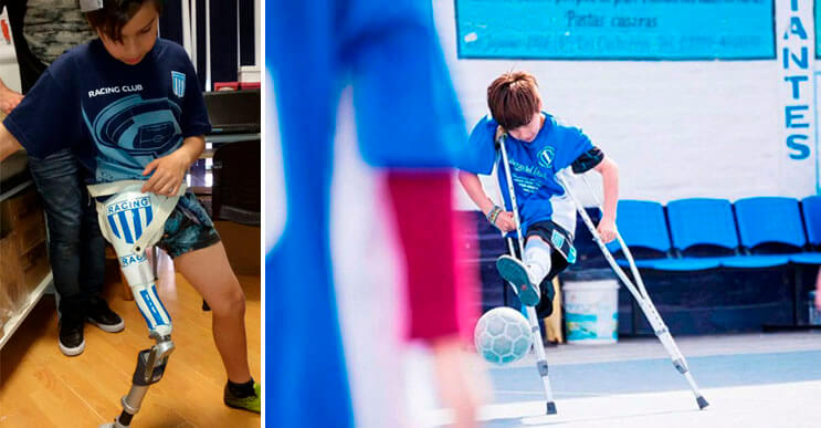 Un conocido club de fútbol argentino regala una prótesis a un niño y se vuelve viral