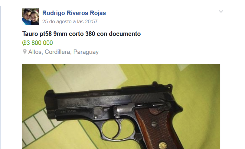 Militar desaparecido en Campo 9 vendía armas en internet