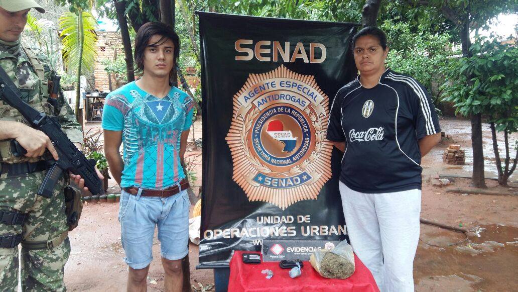 SENAD detiene a dos personas que distribuían drogas en San Lorenzo
