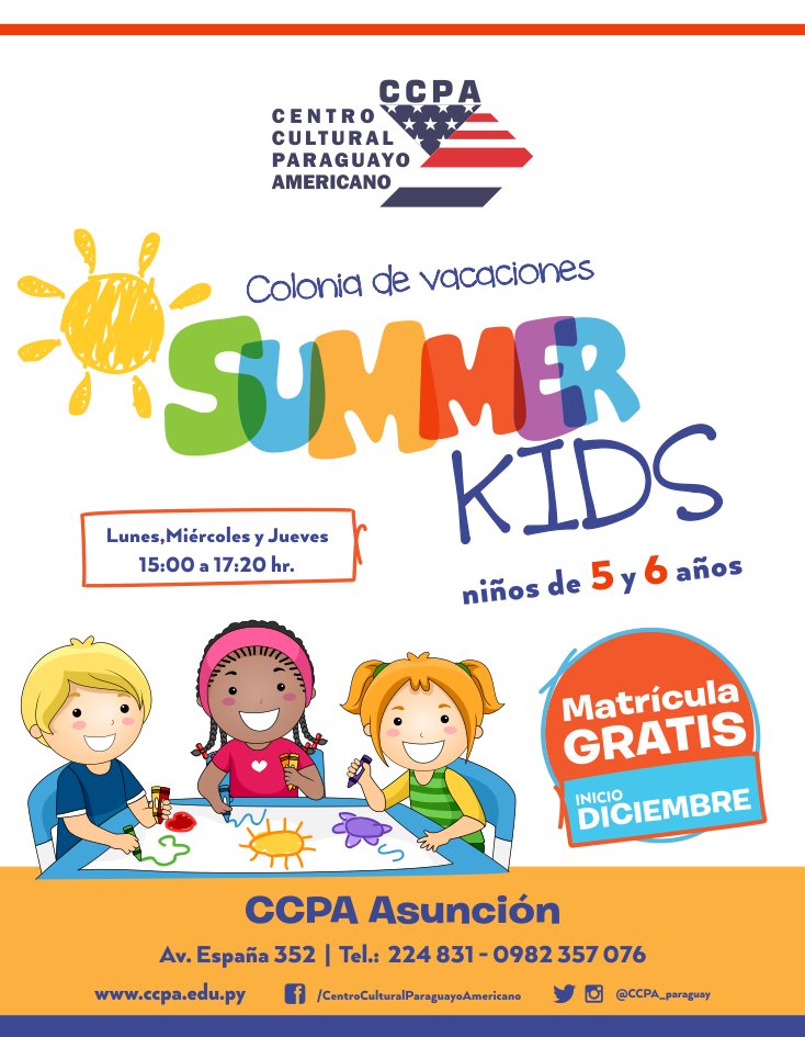 Continúan abiertas inscripciones a la Colonia de Verano del CCPA