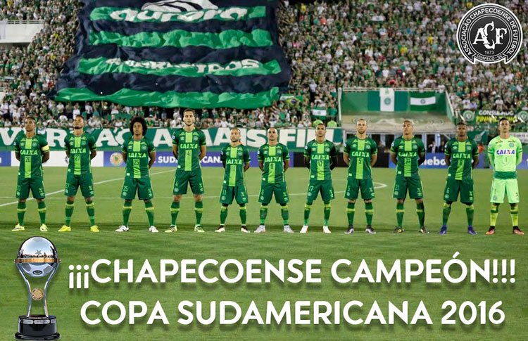 Conmebol otorgó el título de campeón de la Sudamericana 2016 a Chapecoense