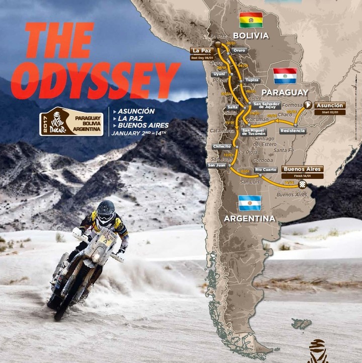 Así es el recorrido del Dakar 2017: 12 etapas con seis de ellas a más de 3.000 metros de altura