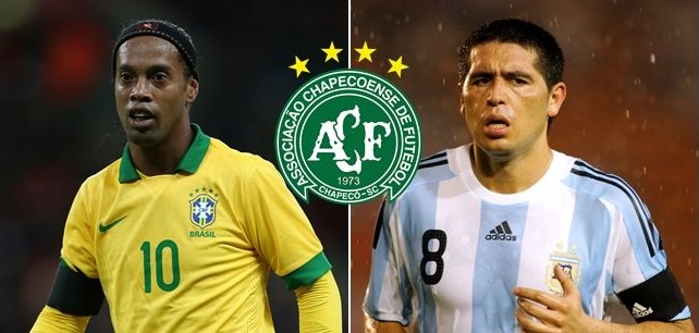 Ronaldinho y Riquelme podrían coincidir en el Chapecoense