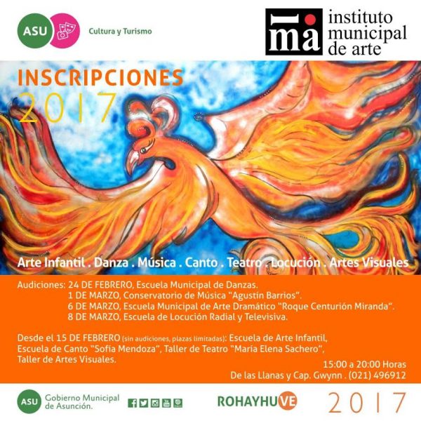 Inscripciones 2017 en el Instituto Municipal de Arte