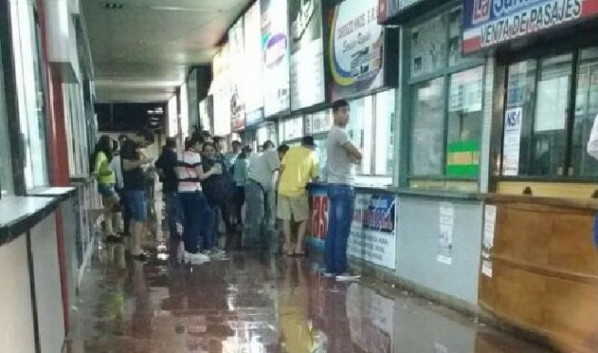 Terminal de Ómnibus inundada tras temporal