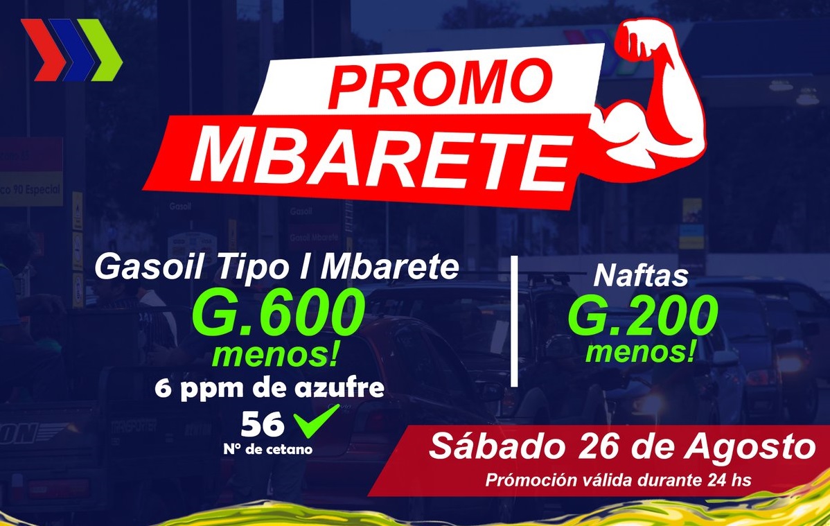 Petropar reducirá precios en 30 estaciones de servicio