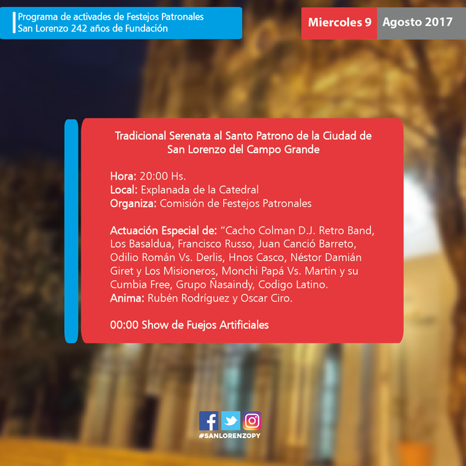 San Lorenzo festeja 242 años de vida fundacional - La Unión