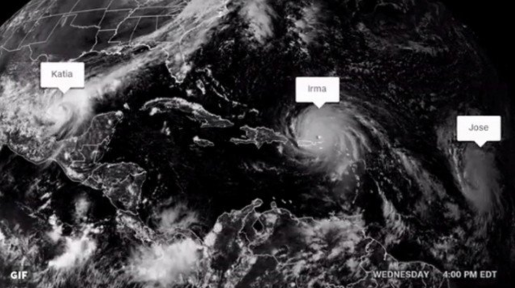 Tras 7 años, se producen tres huracanes en el Atlántico: Jose, Katia e Irma se fortalecen