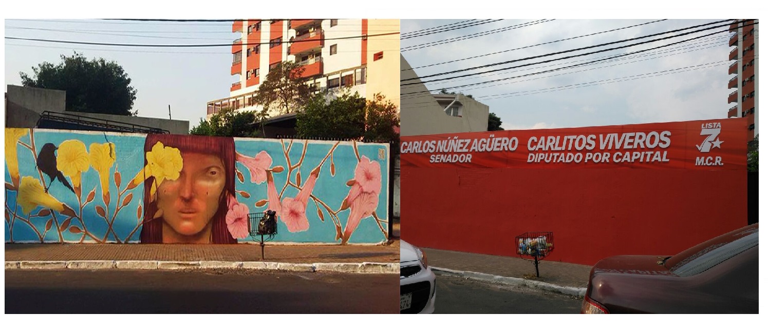 Carlitos Viveros dice que no viola Código Electoral “porque el mural está en propiedad privada”