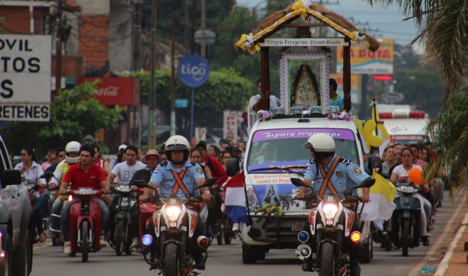 Helicóptero listo para actuar ante emergencia en Caacupé