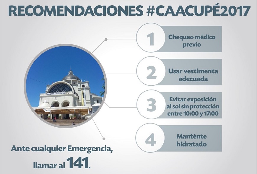 Caacupé: Recomendaciones del Ministerio de Salud para los peregrinantes