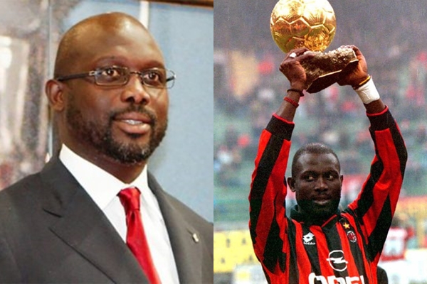 Jura el único Balón de Oro africano como presidente de Liberia