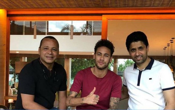 Presidente del PSG visitó a Neymar en Brasil