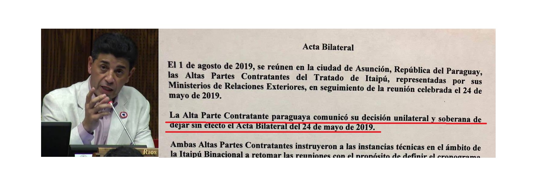 No se ha anulado Acta Bilateral, advierte senador liberal