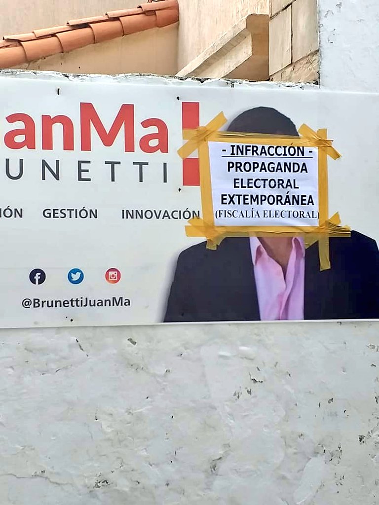 Brunetti sostiene que sus carteles no constituyen propaganda electoral