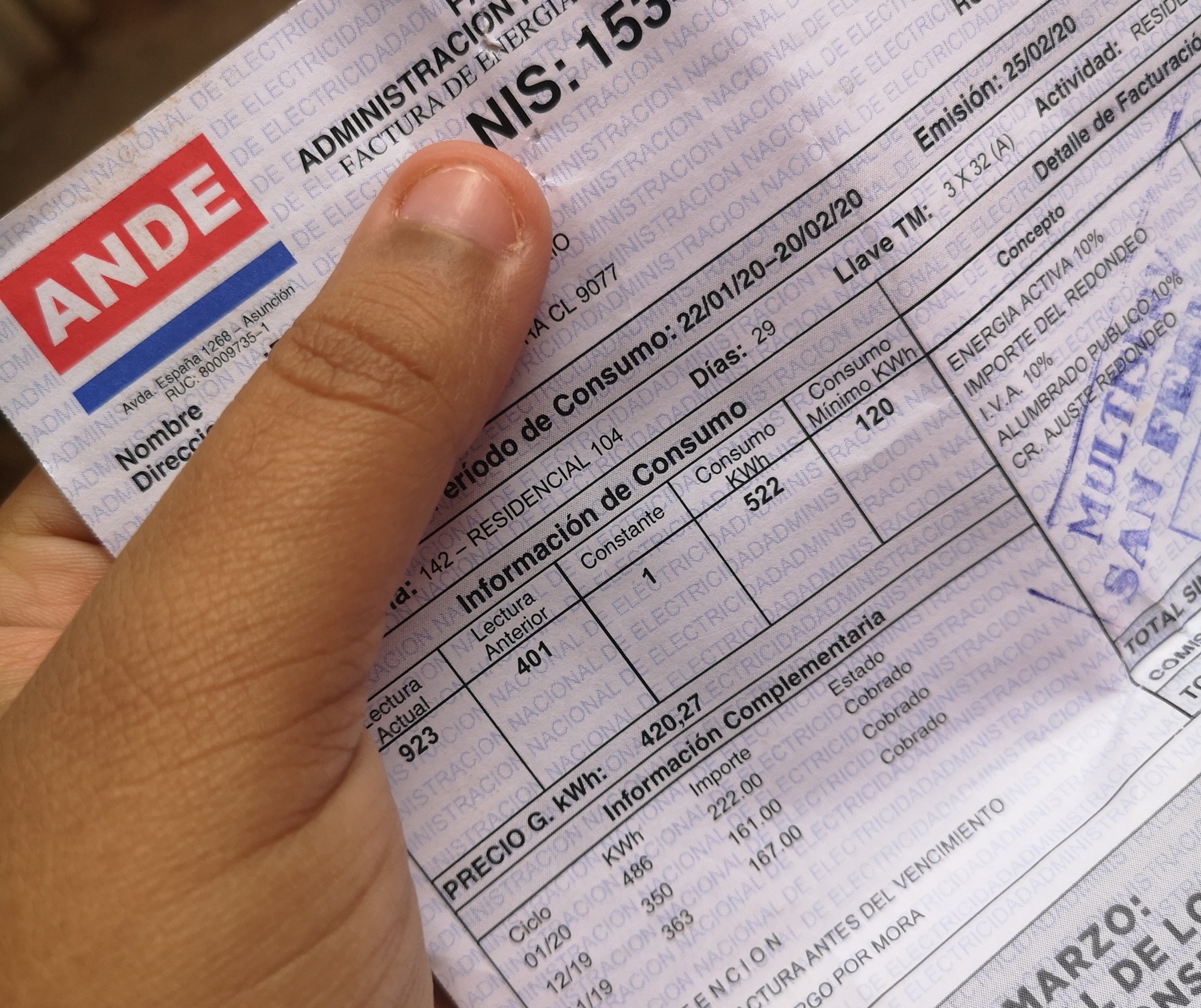 Hasta septiembre abarcará exoneración de facturas de ANDE