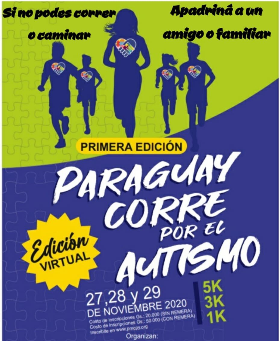 Invitan a participar de la carrera virtual de “Paraguay Corre por el Autismo” en su primera edición