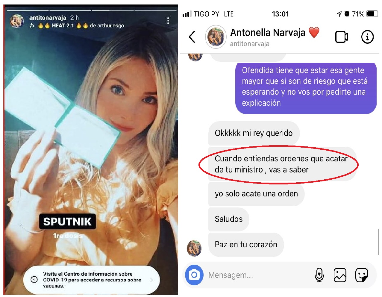 La historia de Instagram que reveló otra supuesta vacunación VIP: Salud pide informes