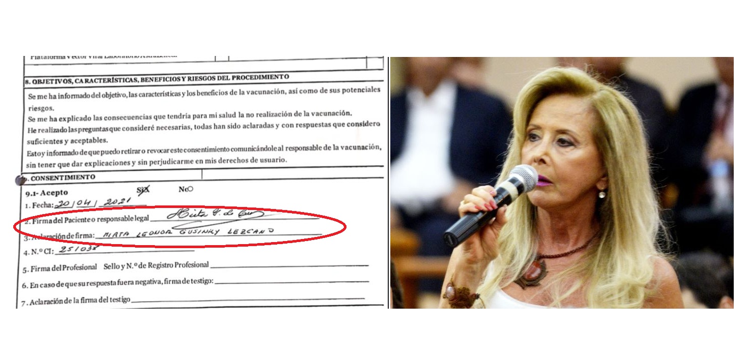Salud confirma que senadora Mirta Gusinky se vacunó contra el COVID-19