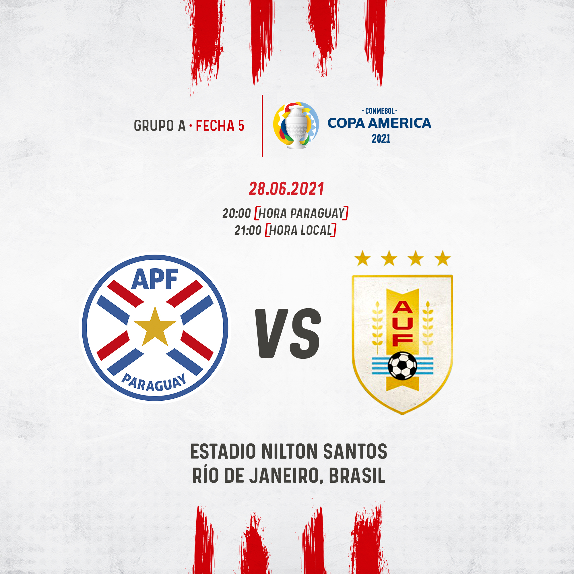 La Selección Paraguaya mide hoy a Uruguay buscando instalarse en la cima del Grupo A