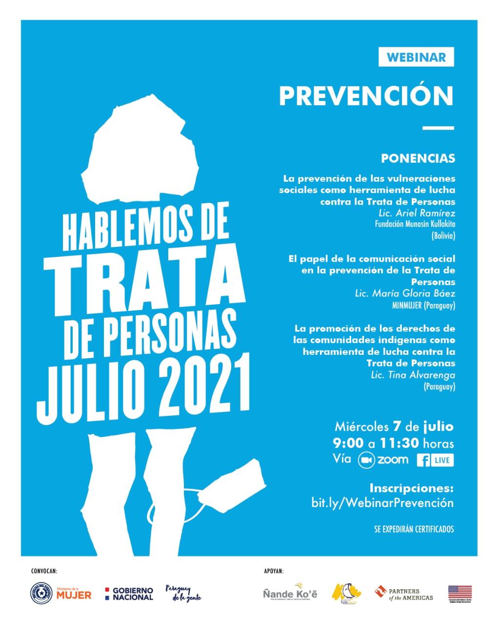 Ministerio de la Mujer organiza seminario denominado “Prevención: Hablemos de Trata de Personas”