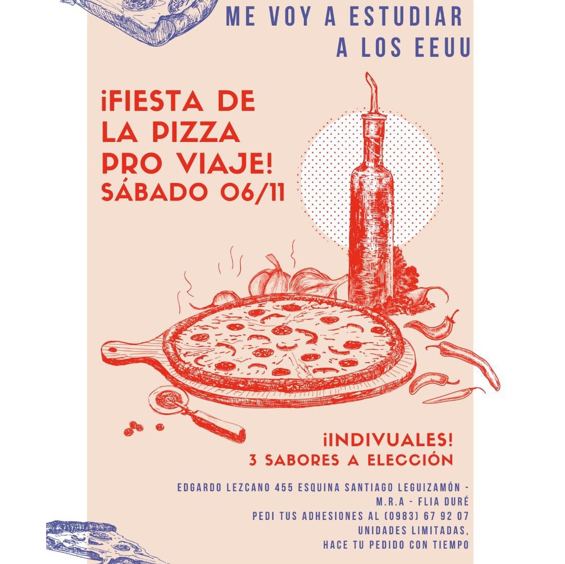 Estudiante ganó beca a Estados Unidos y organiza “Fiesta de la Pizza” buscando recaudar fondos para el viaje