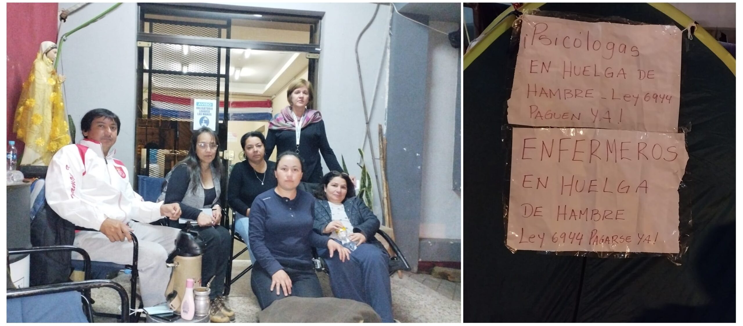 Funcionarios de blanco del Ministerio de Justicia hacen huelga de hambre