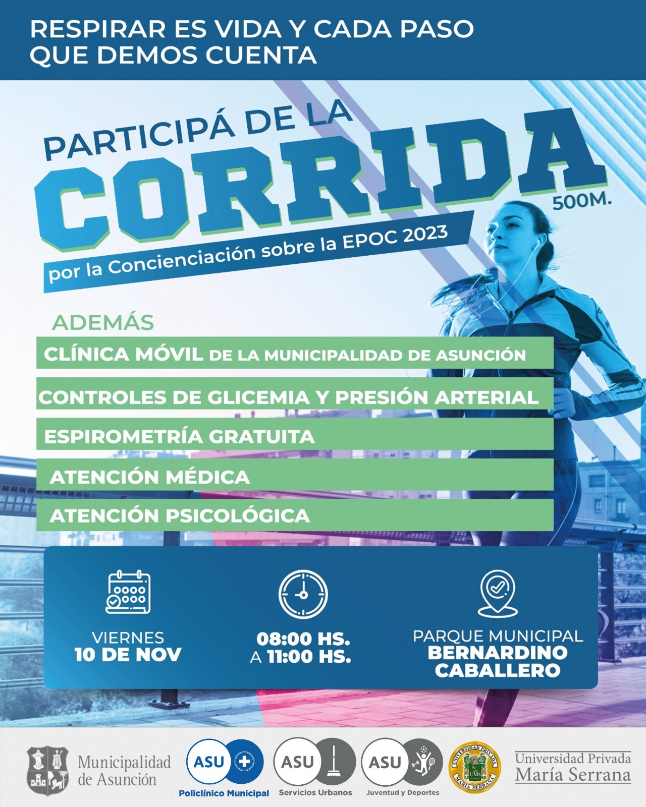 Realizan corrida de concienciación sobre EPOC