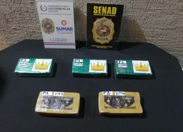 Incautan más de 5 kilos de pasta base de cocaína en vehículo abandonado en Remansito