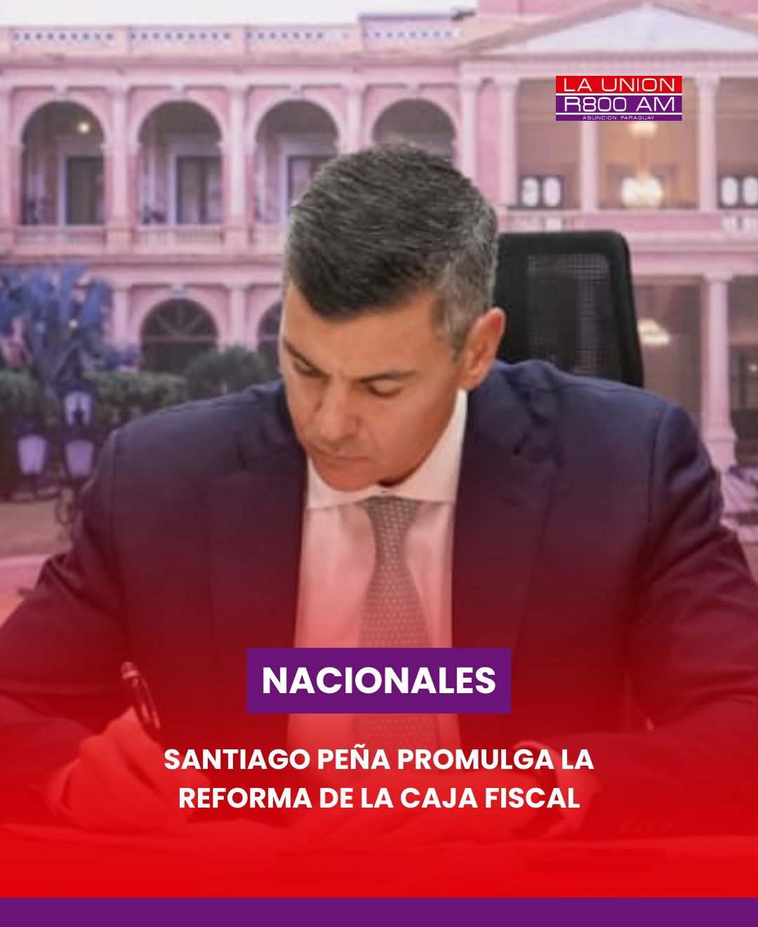 Santiago Peña promulga la reforma de la Caja Fiscal